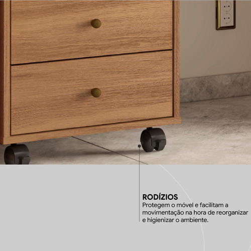 Gaveteiro Office Presence Com Rodizios Amendola Touch