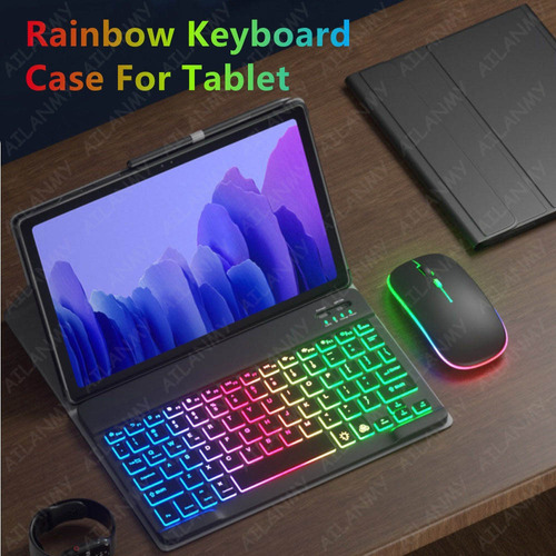 Funda Teclado Arco Iris Mouse Para Huawei Matepad Se 10.4