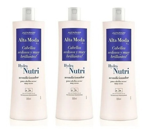 Acondicionador Hydra Nutri 300ml- Alfaparf Alta Moda Kit X 3