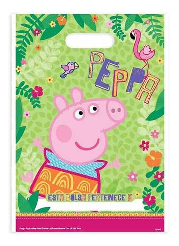 Bolsas Peppa Pig × 6 Para Cotillón Cumpleaños Fiestas 