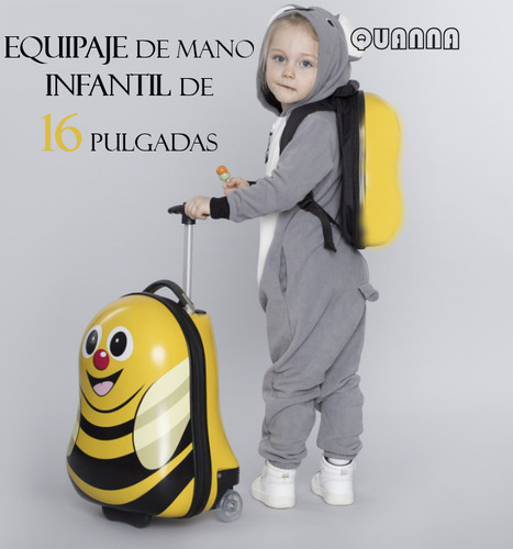 Maleta Para Viaje 16in 3d Mango Retractil Ruedas Dobles 360°