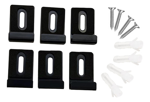 6x Clips De Espejo De Metal Con Tornillos Para Exhibiciones