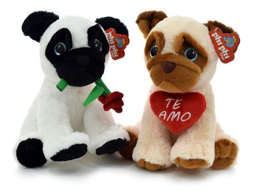 Perros De Peluche Con Corazon Y Con Flor. Phi Phi Toys