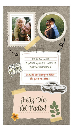 Tarjeta Digital Animada Dia Del Padre Personalizada Whatsapp Gris Oscuro