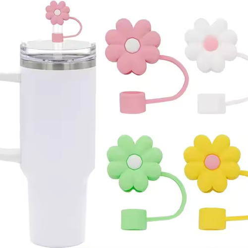 Tampa De Proteção Canudo Copo Stanley 10 Mm Modelos Variados Flor Amarela
