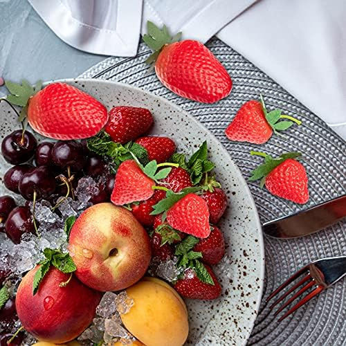 Videlly 20 Piezas Fresas Artificiales Fresas Falsas Fresas R