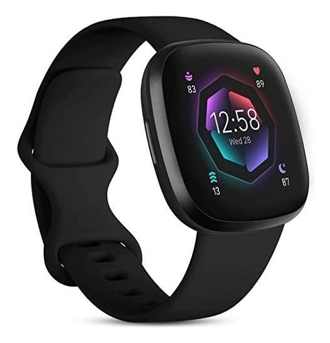 Malla Para Reloj Fitbit Versa 3-4 Sense2 Silicona Negro  S 