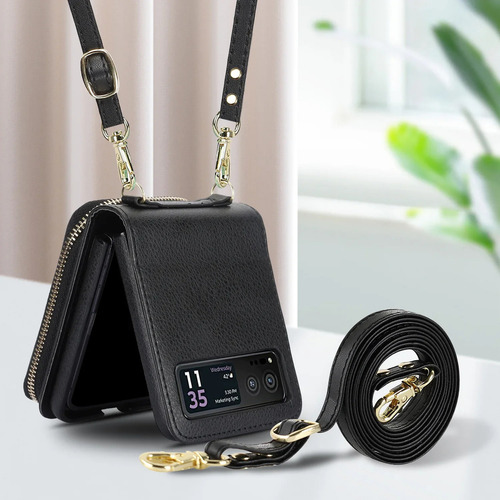 Hcapa Tipo Carteira De Couro Com Zíper Flip5/flip4 Com Alça