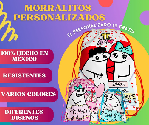 Morrales Personalizados Recuerdos San Valentin 45 Pz
