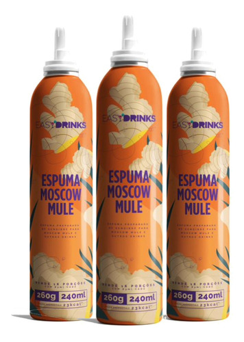 3x Espuma De Gengibre Moskow Mule Easy Drinks 200ml