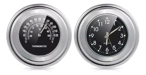 Reloj De Manillar Impermeable Con Termómetro (bkf), Aluminio