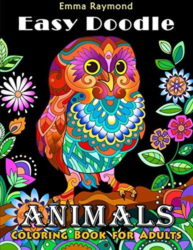 Facil Libro De Colorear Animales De Doodle Para Adultos