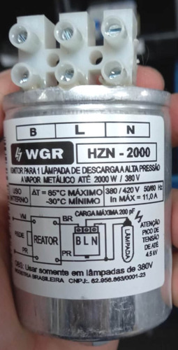 Ignitor Para 1 Lampada De Descarga Alta Pressão 2000w 380v