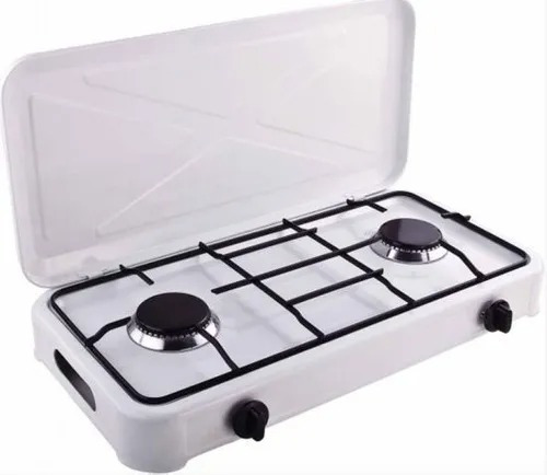 Encimera Cocina A Gas 2 Platos Con Tapa Camping Portatil