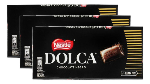 Kit 3 Barra Chocolate Negro Amargo Dolca Nestlé 100g