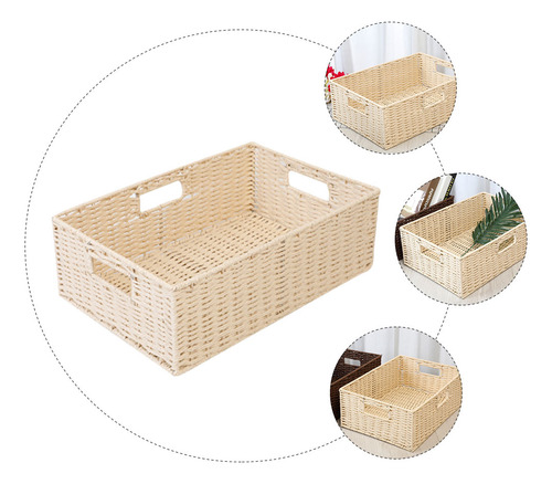Cubo De Almacenamiento Con Tapa, Cesta De Ratán