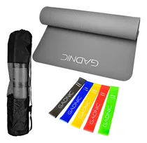 Comprar Yoga Mat Colchoneta Para Gimnasia + Bandas Isometricas Color Gris