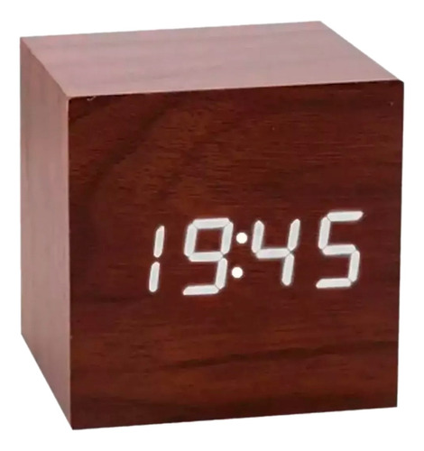 Reloj Digital 6cm Estilo Madera Alarma Despertador Fecha