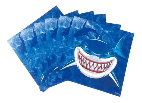Servilletas descartables tiburón mar por 12 unidades