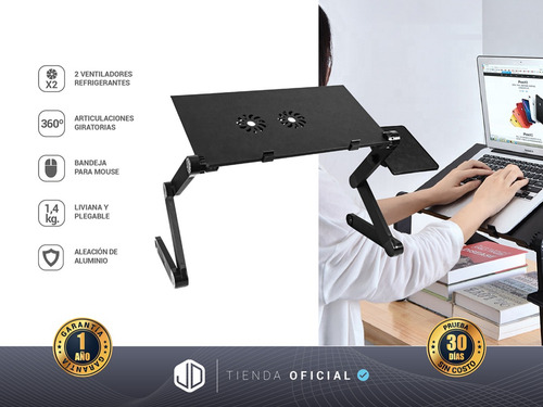 Imagen 3 de 10 de Mesa Regulable Multifuncional P/ Notebook Jd Lp1047a Cuota-*