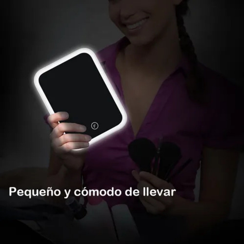 Espejo De Maquillaje Led De 3 Niveles Recargable Usb