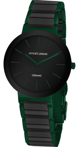 Reloj Jacques Lemans 42-8k Ceramic Cáratula Negra Con Detall