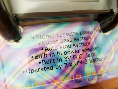 Imagen 2 de 3 de Walkman De Cassette Con Audífonos Nuevos 100% Vintage