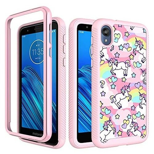 Funda Moto E6, Funda Moto E6 Para Niñas Y Mujeres, Rainbow U