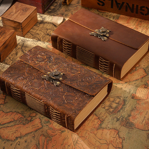 Original Handmade Sketchbook, Head Cowhide Creative Vintage