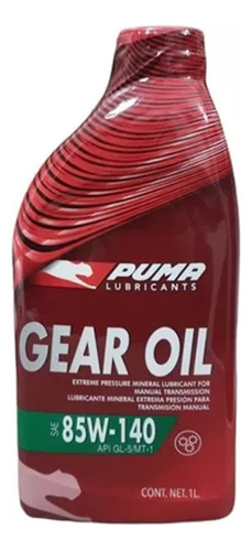 Lubricante Mineral Puma Gear Oil Ep 85w140 M/t Api Gl-5 1 L