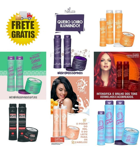 30 Produtos (10 Kits) Shampoo + Condicionador + Máscara R2