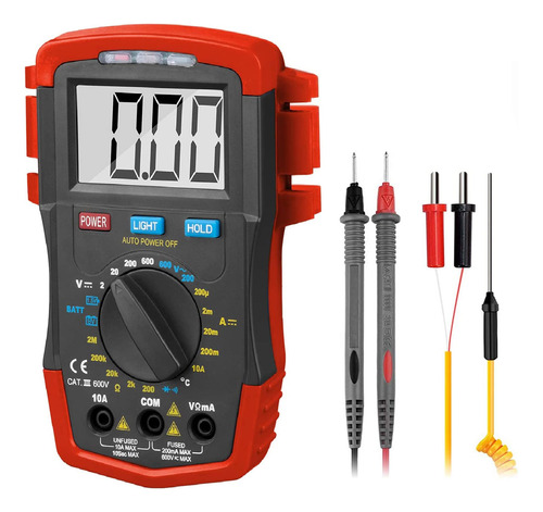 Holdpeak Multímetro Digital Hp-37a, Probador De Condensador