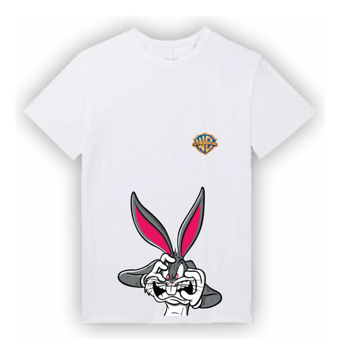 Remera Algodón Estampa Bugs Bunny Unisex Niño Adulto