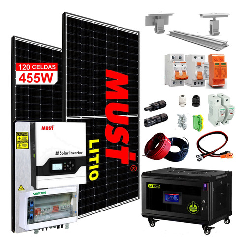 Kit Panel Solar Must Litio 9.000w Inverter 3kw Tablero Ml9l