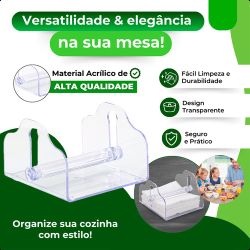 Kit 2 Porta Guardanapo Suporte Com Apoio Acrílico Mesa Posta
