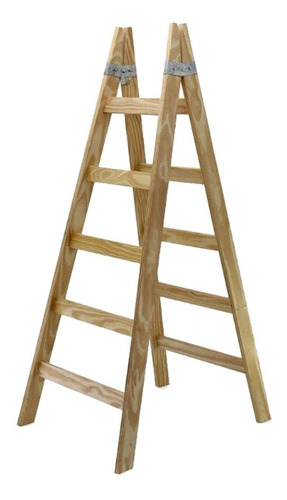 Escalera Pintor Madera Dos Hojas Panda 5 Escalones 165 Cm