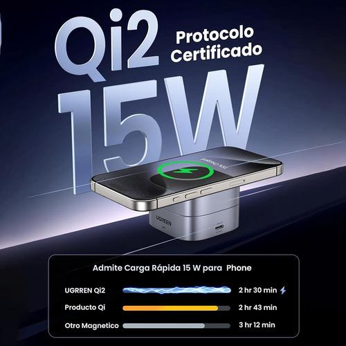 Estación De Carga Plegable Qi2, Cargador Inalámbrico Rápido