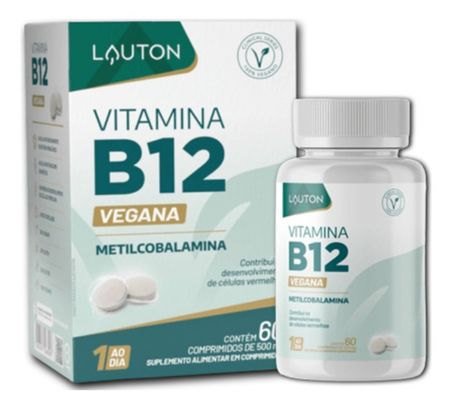Vitamina B12 Pote Com 60 Comprimidos Lauton Nutrition Sabor Sem sabor