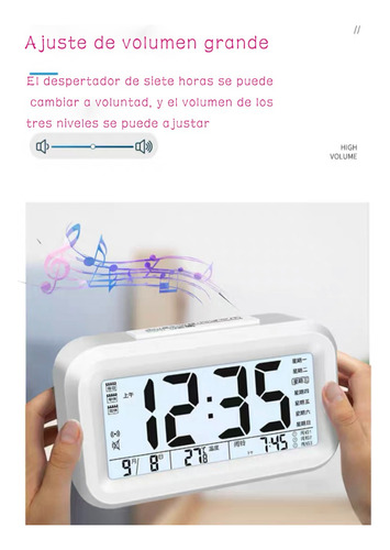 Reloj Despertador Con Pantalla Led, Fecha Y Temperatura