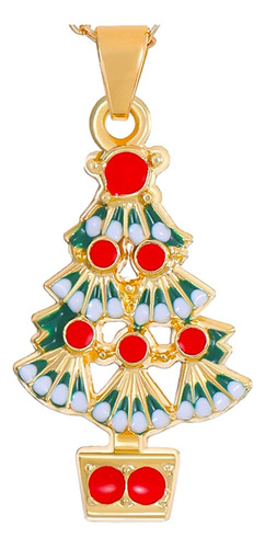 2 Juego De Collar Y Pendientes Navideños Para Mujer, Cadena
