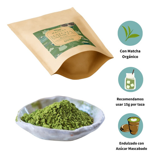 Matcha Con Vainilla 1 Kg Endulzado Con Azúcar Mascabado
