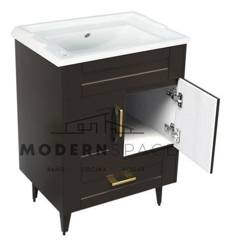 Kit Vanitorio 60x47cm Deluxe Cafe Con Patas, Completo / Ms