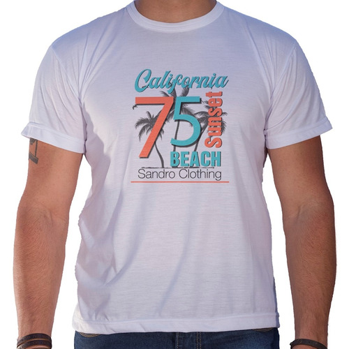 Camiseta Masculina Sandro Clothing Califórnia Beach Sunset