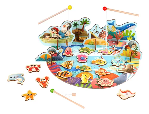 Juego De Pesca Con Puzzle Marino Tooky Toy