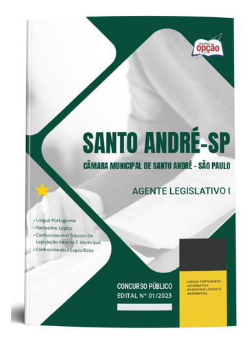 Apostila Concurso Câmara De Santo André-sp 2024 Agente Legislativo I - Editora Opção
