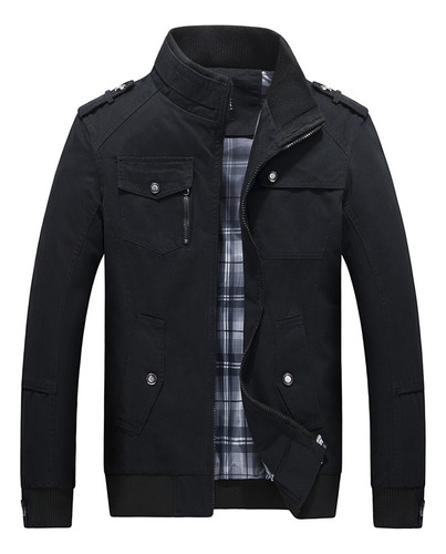 Chamarra Rompeviento Estilo Biker Informal Para Hombre