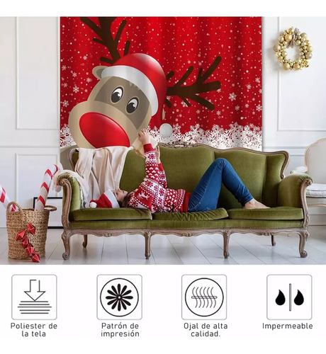Juego De Fundas Impermeables Con Cortina De Ducha De Navidad
