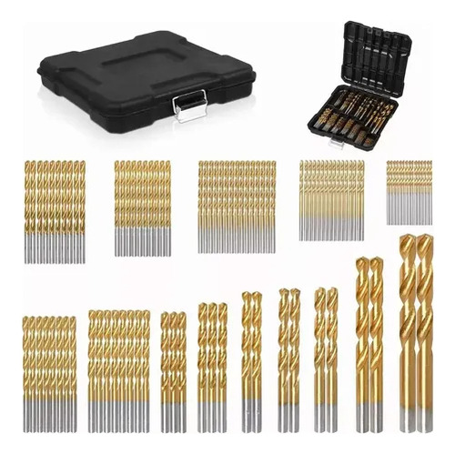 Hapemein® Juego De Brocas De Acero Rápido Para Metal Y Madera, 99 Pzs