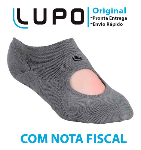 Meia Sapatilha Sola Antiderrapante Original Algodão Lupo