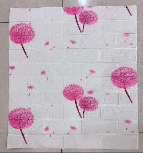 Imagen 1 de 6 de Pack 10 Lamina 3d Rosas Mural Autoadhesivo 3d Ladrillo 70x77
